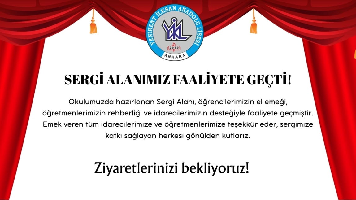 SERGİ ALANIMIZ FAALİYETE GEÇTİ!